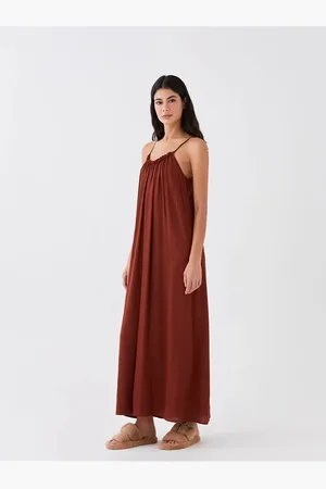 LC Waikiki Lcw Dream Strandkleid Mit Geradem U-kragen Und Trägern für Damen - 40
