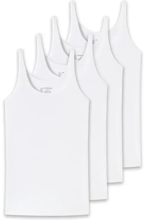 Schiesser Trägertop, 4er Pack Single Jersey, Serie 95/5, Uni für Damen - L