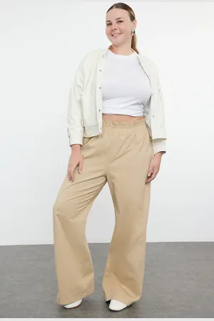 Trendyol Gabardine-hose In Großen Größen – 100 % Baumwolle, Flexibel Elastisch, Dick Tbbaw25ar00006 für Damen - 46
