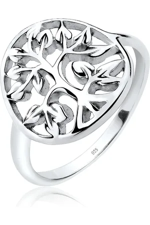 Elli Lebensbaum Floral 925er Silberring für Damen - 54
