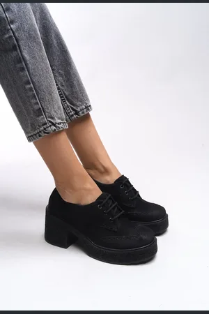 Riccon Ghinziss Loafer Aus Schwarzem Wildleder – Heels Und Schnürsenkel 00121570 für Damen - 38