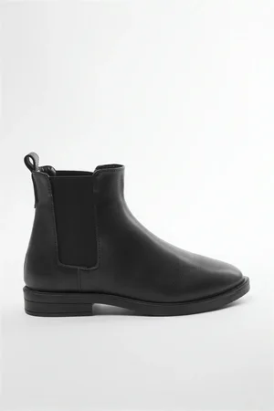 Trendyol Schwarze, Elastische, Kurze Chealsea-stiefel Mit Flachem Absatz für Damen - 39