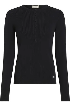 Calvin Klein Gewebter Henley-sweatshirt – Bequemer Schnitt - XS