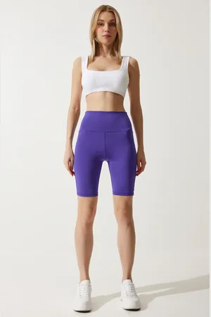 Happiness istanbul Lilafarbene Recovery-radhose Mit Hoher Taille für Damen - 34