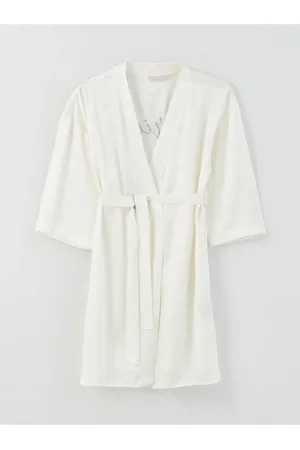 LC Waikiki Morgenmantel Aus Satin Mit Schalkragen Und Stickereien Für Brautjungfern für Damen - XL