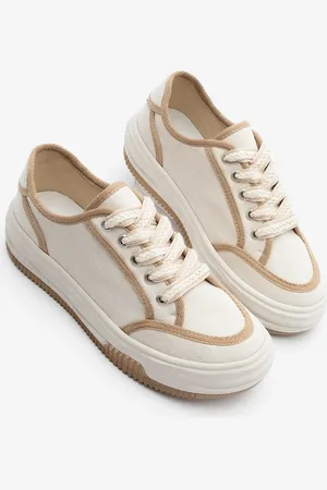Marjin Sneaker Aus Leinen – Schnür- Und Dofkin-camel-sneaker für Damen - 38