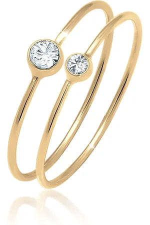 Elli Ring-set Aus 925er-sterlingsilber Mit Exquisiten Basic-kristallen für Damen - 56