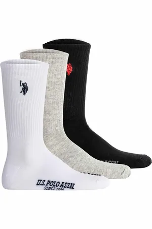 U.S. Polo Assn. Tennissocken, 3er Pack Sportsocken, Logo, Baumwoll-mix für Herren - 43-46