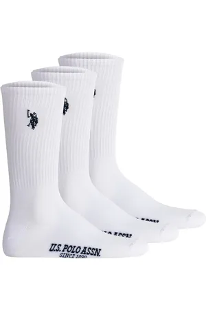 U.S. Polo Assn. Tennissocken, 3er Pack Sportsocken, Logo, Baumwoll-mix für Herren - 39-42