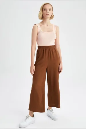 DeFacto Gerade Geschnittene Hose Aus Leinenmischung Mit Weitem Bein für Damen - 40