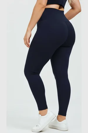 Trendyol Marineblaue, Hoch Taillierte Strick-leggings In Übergröße für Damen - 2XL