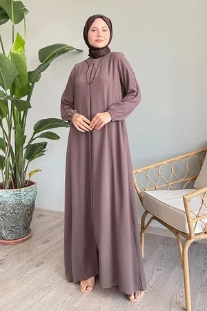Instyle Braune Frontpaspelierung Detaillierte Ferace für Damen - 50