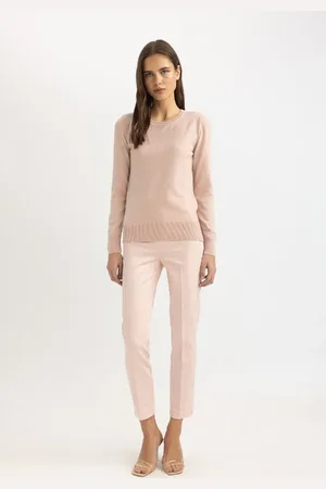 DeFacto Zigarette Normale Taille Gerade Bein Basic Gerade Satin Stoff Hosen J8743az24sm für Damen - 46