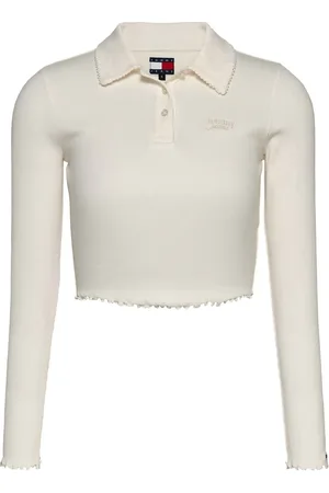Tommy Hilfiger Tjw Crp-poloshirt – Scalop Rib Detail Ls für Damen - L