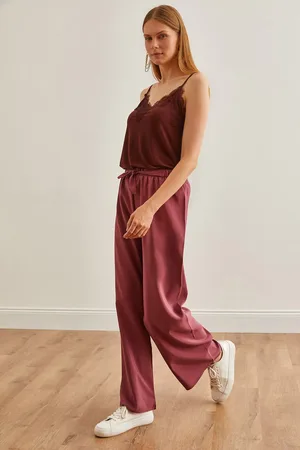 Olalook Palazzo-hose „dry Rose“ – Mit Gürtel Und Elastischer Taille, für Damen - 2XL