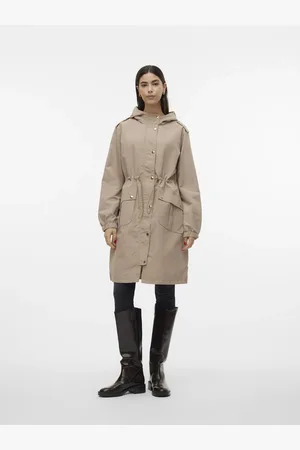 VERO MODA Langer Parka Kapuze Elastischer Bündchen Parka für Damen - XS
