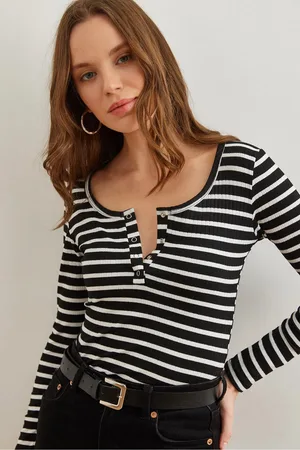 Olalook Weiße Lange Camisole-bluse Mit Knopfleiste – Blz- 19000588 für Damen - S