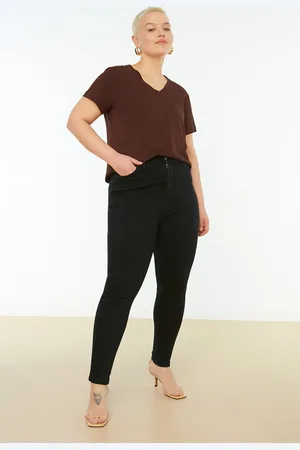 Trendyol Schwarze Röhrenjeans Mit Hoher Taille für Damen - 42