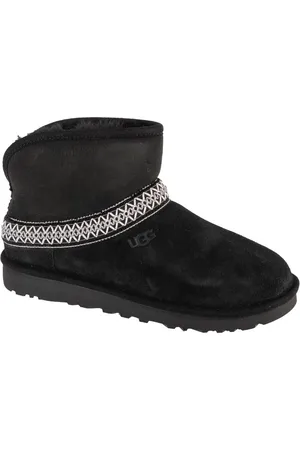 UGG Schwarze Stiefel Und Stiefeletten Aus Wildleder Mit Knöchelmuster - für Damen - 37