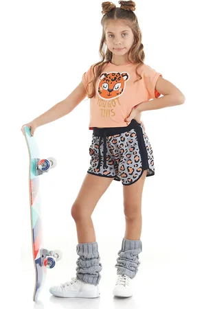 MSHB&G Crop-top-shorts-set Für Mädchen Mit Leopardenmuster für Damen - 5 Jahre alt