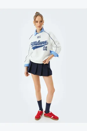 Koton Sweatshirt Mit Rundhalsausschnitt Und Bedrucktem College-motiv Auf Der Rückseite für Damen - L