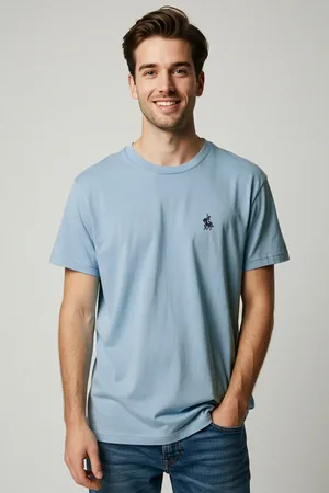 Trendyol Marineblaues T-shirt Aus 100 % Baumwolle Mit Stickereidetails – für Herren - S