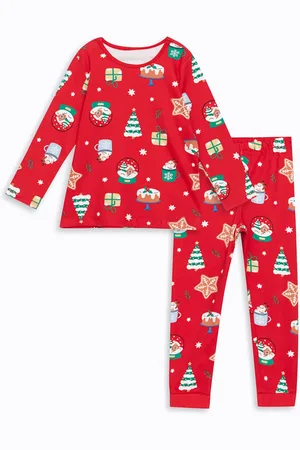 LC Waikiki Lcwk Mädchen-pyjama-set Mit Rundhalsausschnitt Und Aufdruck für Damen - 4–5 Jahre