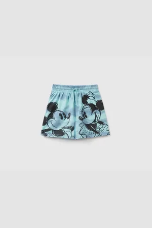 Benetton Batik-shorts Mit Disney-figuren-aufdruck Für Mädchen In Indigo Mix Indigo Mix für Damen - 10–11 Jahre