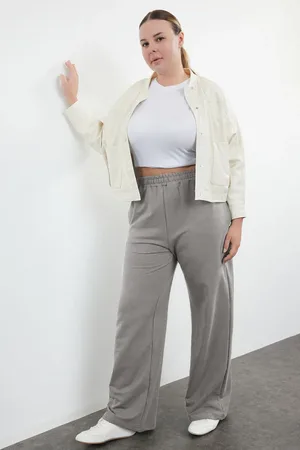 Trendyol Graue, Dünne Strick-jogginghose In Übergröße – für Damen - 2XL