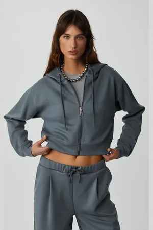 Grimelange Giada Dunkelgraue Jogginghose Aus Bio-baumwolle Mit Entspannter Passform – Elastische Taille, Kurzes Bein für Damen - M