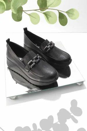 Disney Schwarze Schuhe Mit Keilabsatz Aus Echtem Leder K 01586371403 für Damen - 39