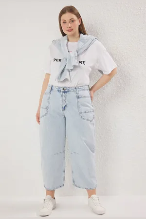 Trendyol Mavi More Sustainable Stitching Detaillierte Ballonjeans Mit Hoher Taille für Damen - 50