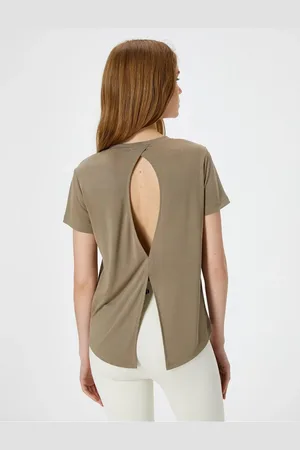 Koton Basic Sports T-shirt Aus Modal, Kurzärmlig, Rundhalsausschnitt, Bequeme Passform für Damen - XS