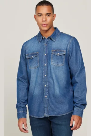 Lee Blaues Jeanshemd Mit Normaler Passform – 100 % Baumwolle für Herren - S