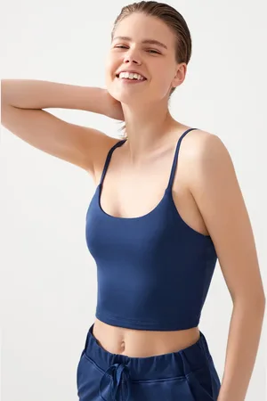 LOS OJOS Sport-bh-träger Mit Trägern In Marineblau Mit Leichtem Halt Und Überzogenem Träger für Damen - S