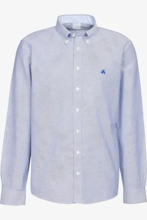 Brooks Brothers Marineblaues, Bügelfreies Slim-fit-hemd Aus Baumwolle für Herren - S
