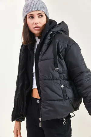 Bianco Lucci Puffermantel Mit Kapuze Und Elastischem Bund 5117 für Damen - 38