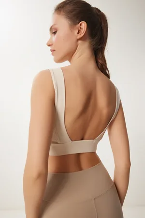 Happiness istanbul Cremefarbener, Formender Sport-bh Mit V-ausschnitt – für Damen - 36