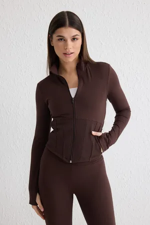 Trendyol Gestrickte Sportjacke/sweatshirt Aus Gebürstetem, Weichem Stoff Mit Daumenlöchern In für Damen - XS