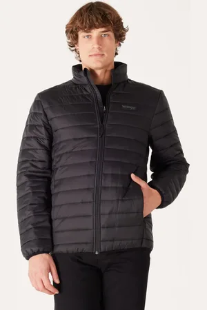 Wrangler Schwarzer, Gesteppter Puffermantel In Normaler Passform, Mit Kapuze für Herren - S