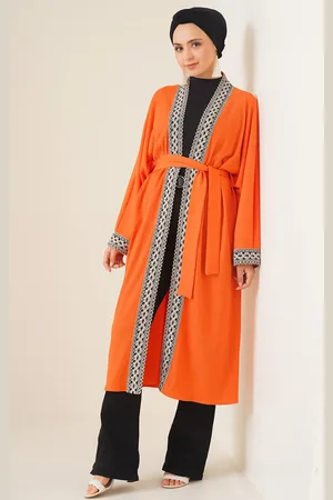 Bigdart 5865 Langer Kimono Aus Besticktem Strick – für Damen - 40