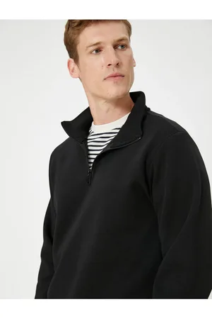 Koton Sweatshirt Mit Halbem Reißverschluss, Stehkragen, Lange Ärmel, Gerippt für Herren - 2XL