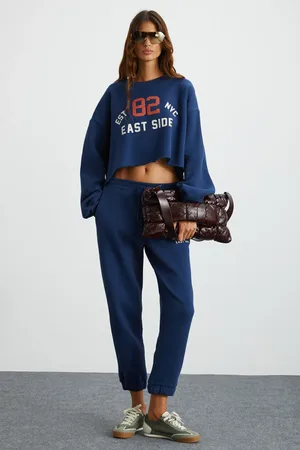 Grimelange Gloryy Trainingsanzug-set Aus Marineblauer Bio-baumwolle Mit Comfort-fit-print Und Elastischem Bein für Damen - M