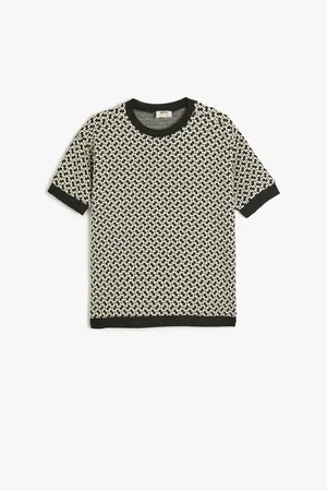 Koton Gestricktes Jacquard-kurzarm-sweatshirt Mit Rundhalsausschnitt für Herren - 7–8 Jahre