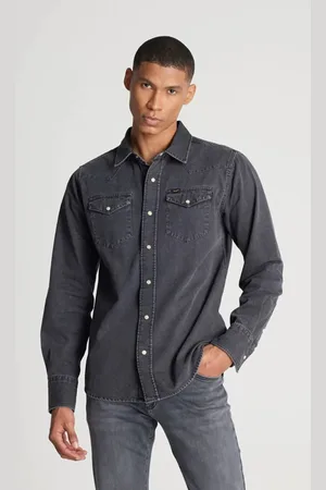 Lee Regular Fit Jeanshemd Aus 100 % Baumwolle In Anthrazit Mit Normaler Passform für Herren - 2XL