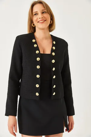 Bianco Lucci Kurze Zweireihige Tweedjacke 50136 für Damen - 38