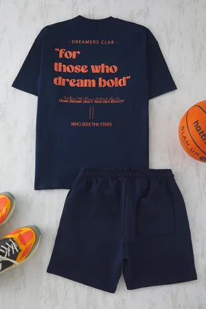 Trendyol Marineblaues, Bedrucktes Trainingsanzug-set In Übergröße/breite Passform für Herren - S