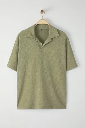 Trendyol Übergroßes, Weit Geschnittenes Mint-polo-t-shirt für Herren - S