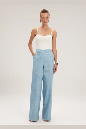 Adl Gemusterte Hose Mit Weitem Bein für Damen - L
