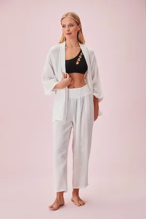Suwen Jasmine Jasmine Elegante Strandhose für Damen - M